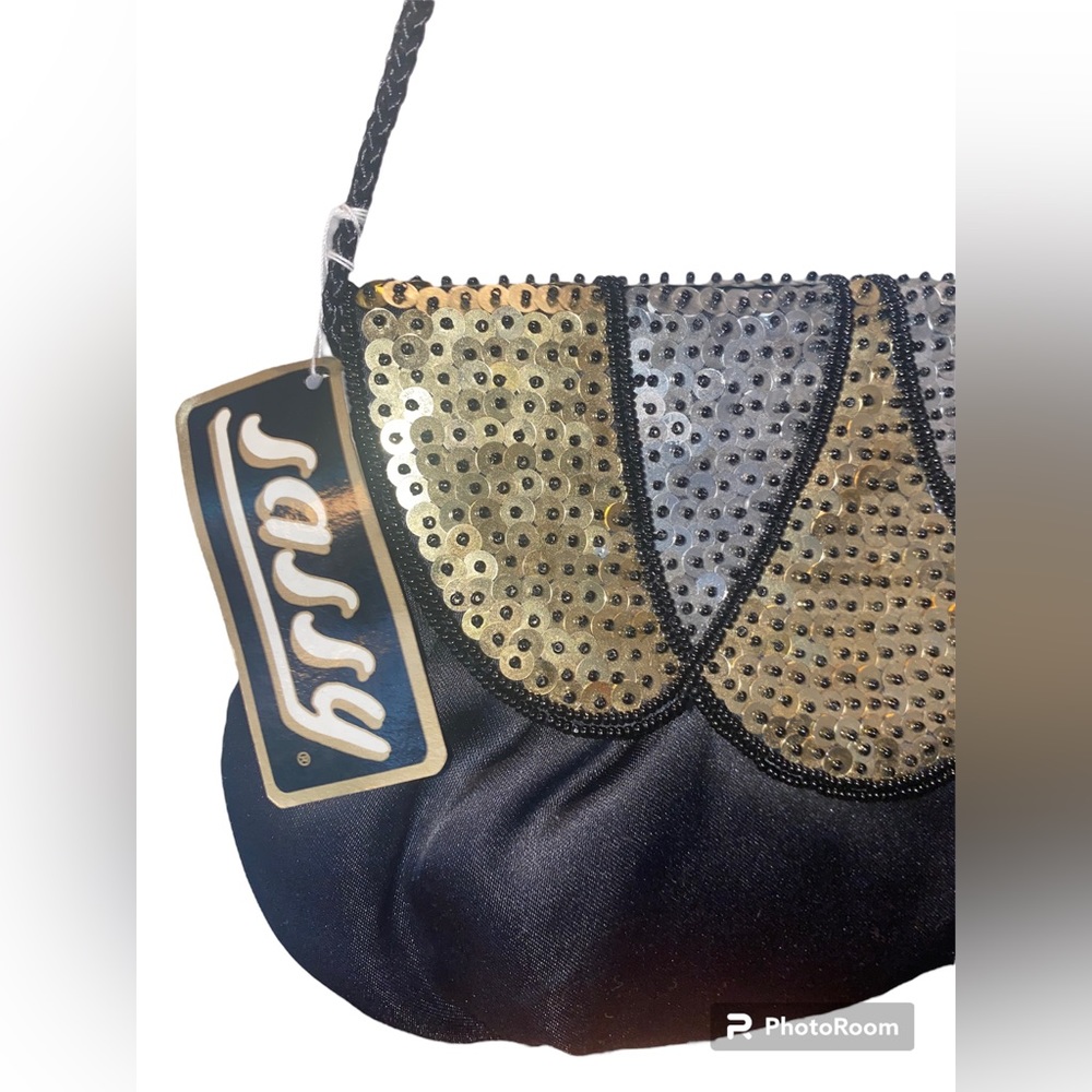 Silver gold and black small Crossbody bag
